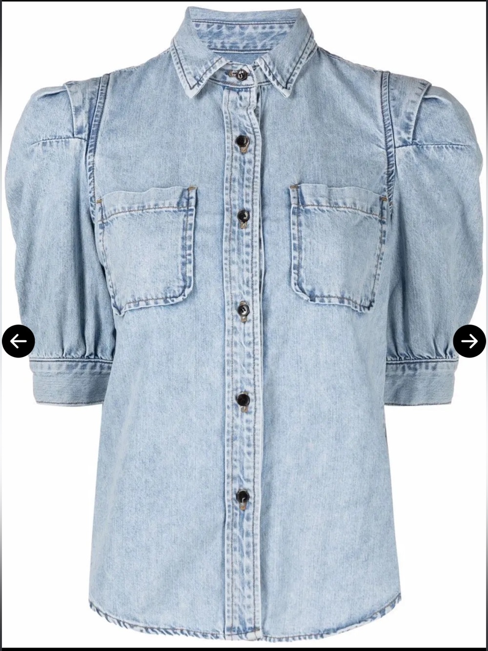 Frame Denim Light Blue Denim Button-Front Shirt